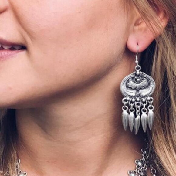 Vintage Boho Earrings Long drop tassel jewelry - Picture 7 of 7